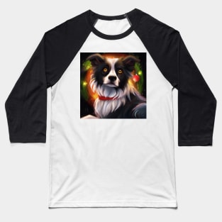 Cute Border Collie Drawing Baseball T-Shirt